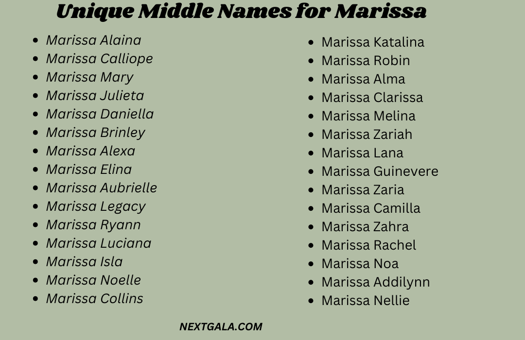 Middle Names for Marissa 