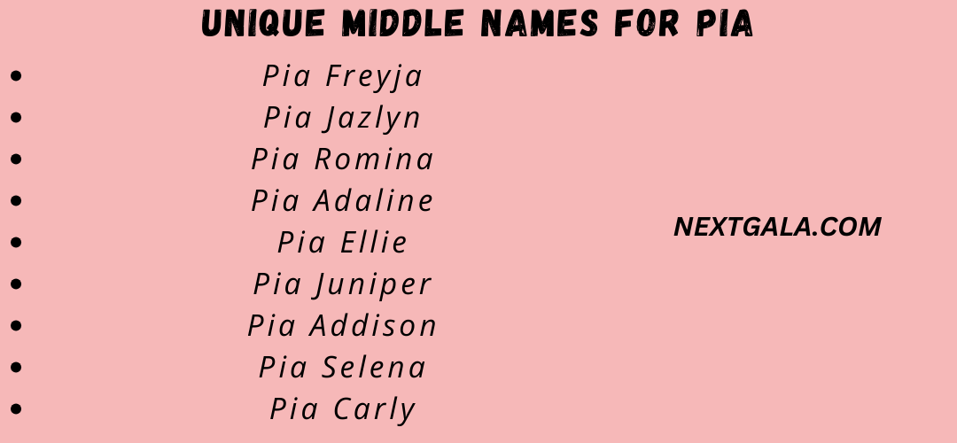 Middle Names for Pia