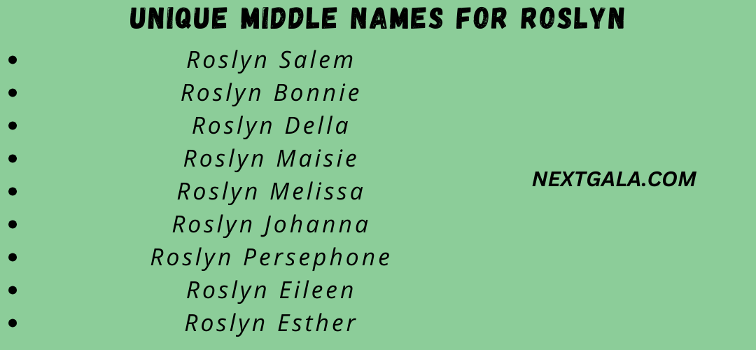 Middle Names for Roslyn