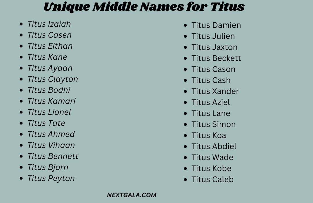 Middle Names for Titus 