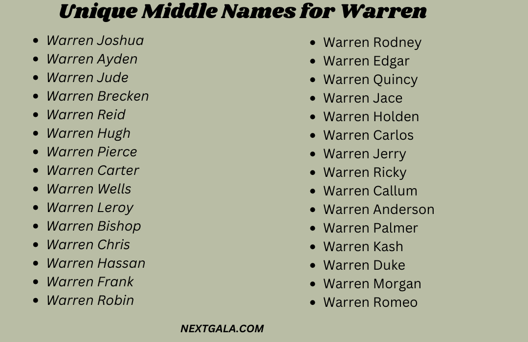 Middle Names for Warren 