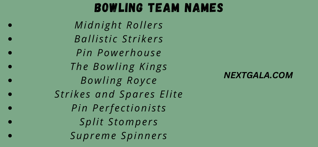 Bowling Team Names