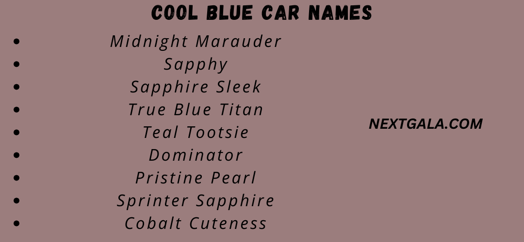 Cool Blue Car Names