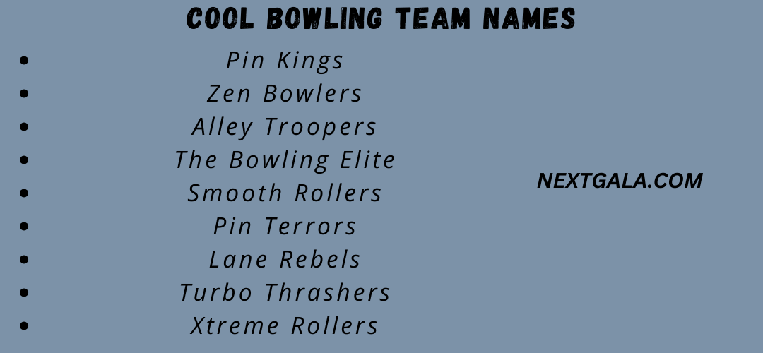 Cool Bowling Team Names