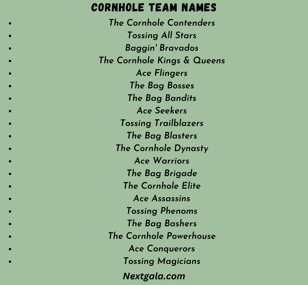 Cornhole Team Names