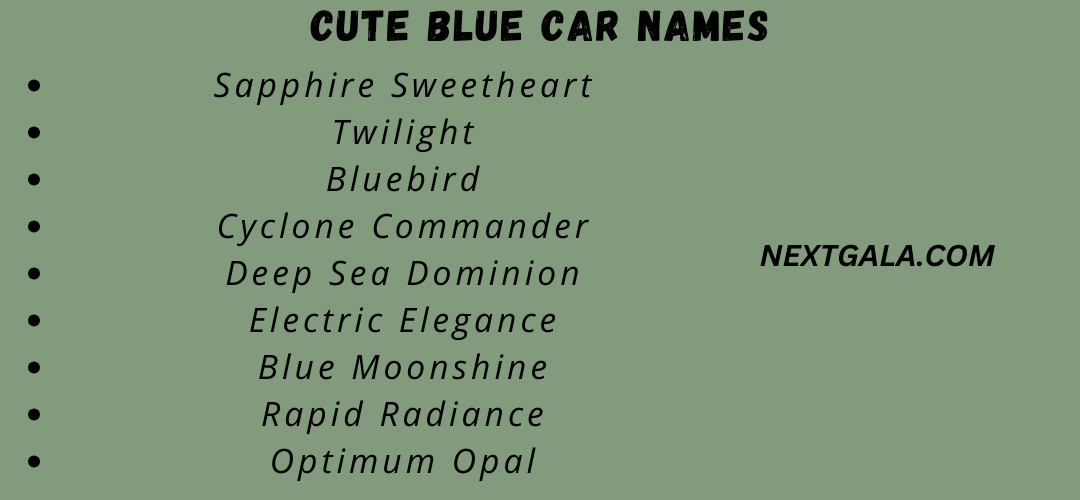 Cute Blue Car Names