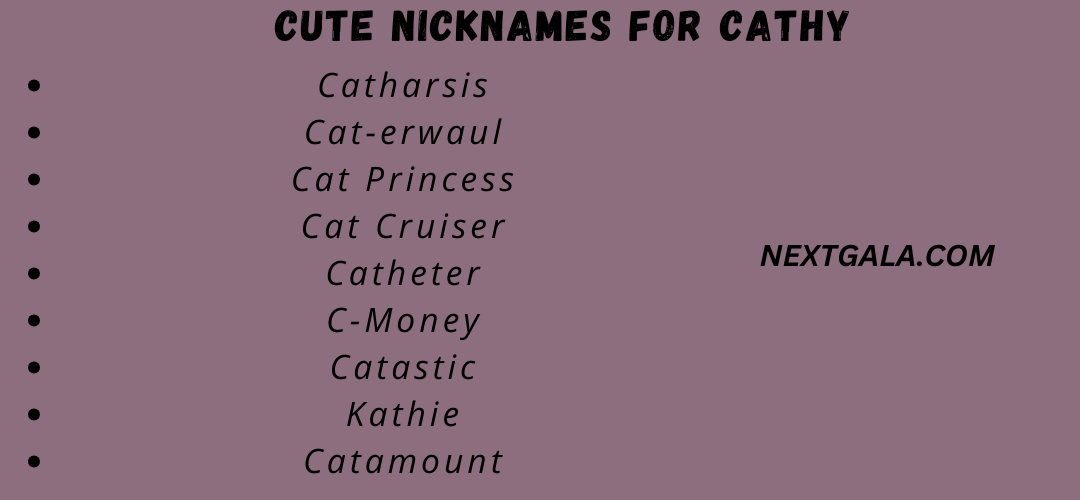 Cute Nicknames for Cathy