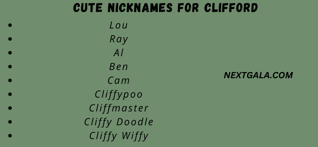 Cute Nicknames for Clifford