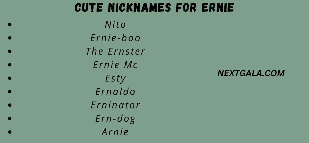 Cute Nicknames for Ernie