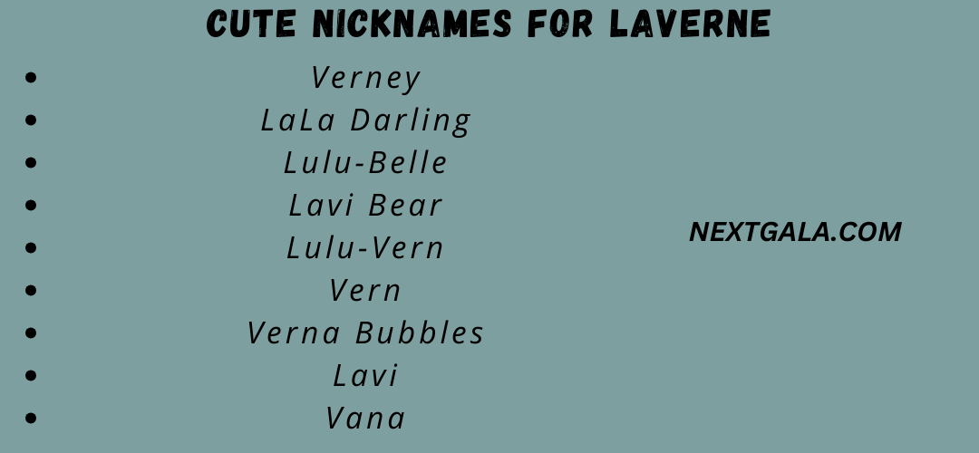 Cute Nicknames for Laverne