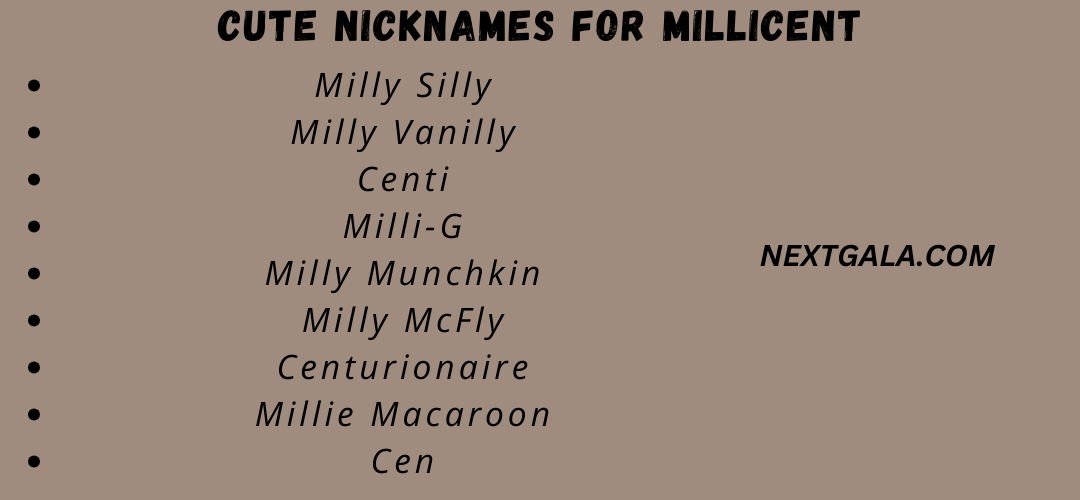 Cute Nicknames for Millicent