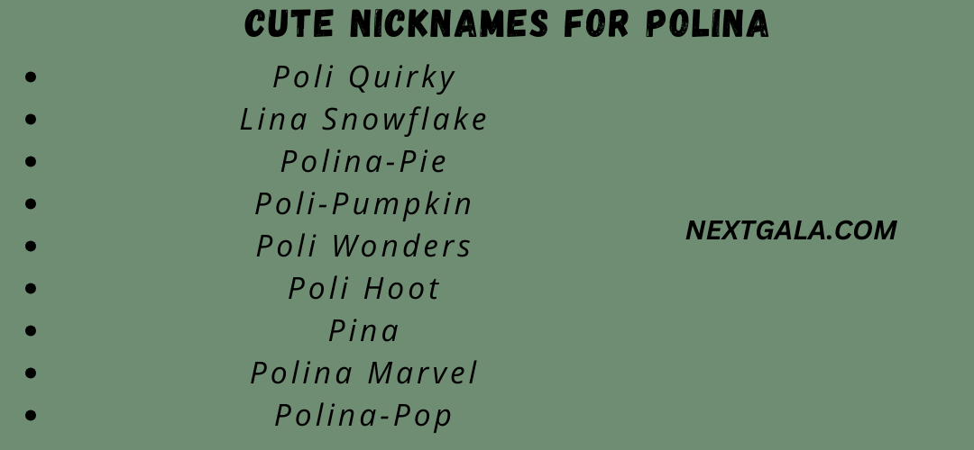 Cute Nicknames for Polina