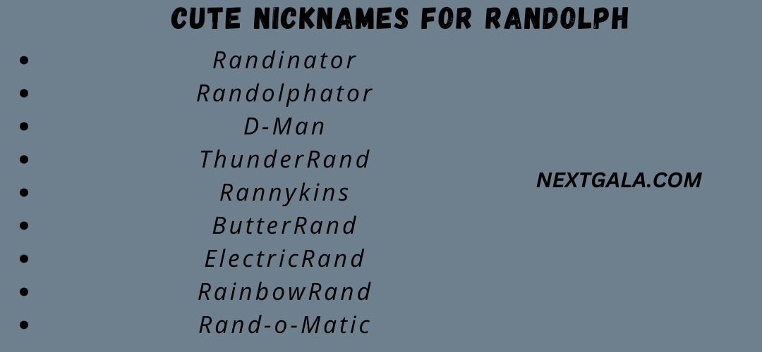 Cute Nicknames for Randolph