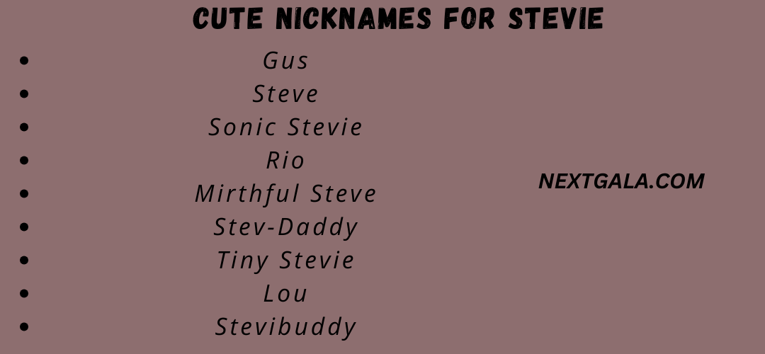 Cute Nicknames for Stevie