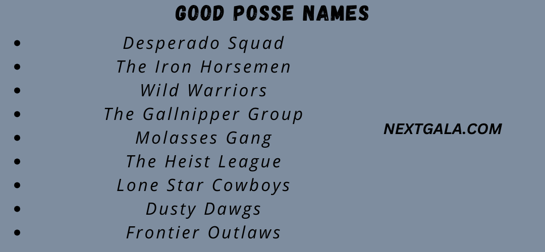 Good Posse Names