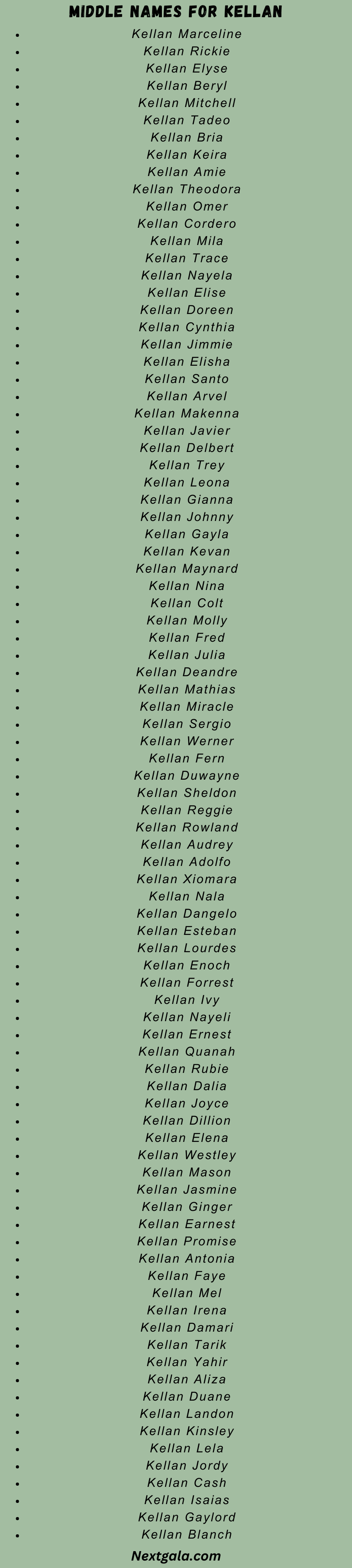 Middle Names For Kellan