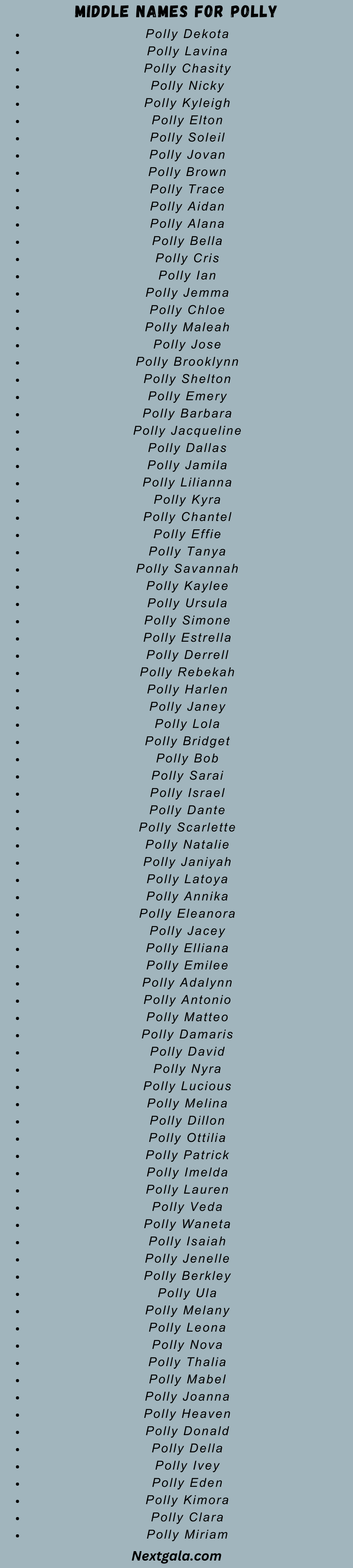 Middle Names For Polly