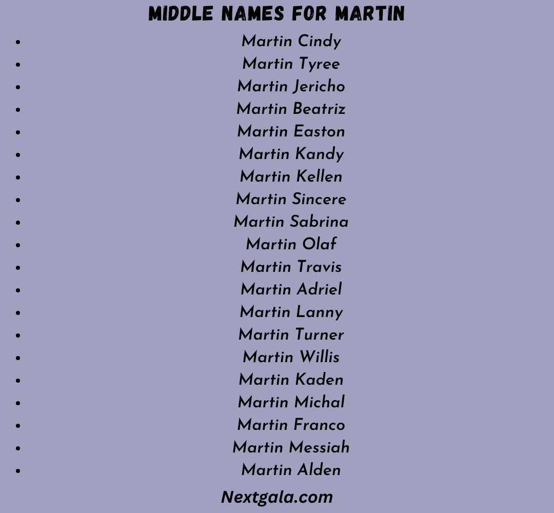 Middle Names for Martin