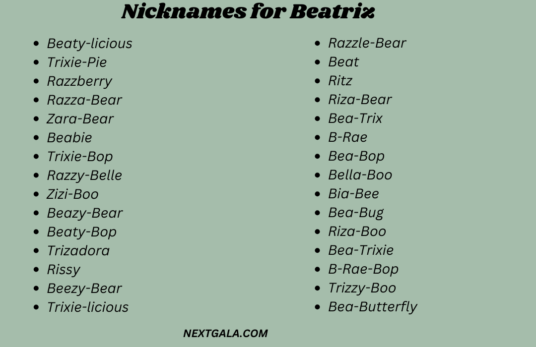 Nicknames for Beatriz