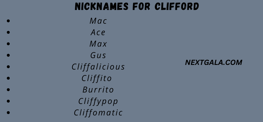 Nicknames for Clifford