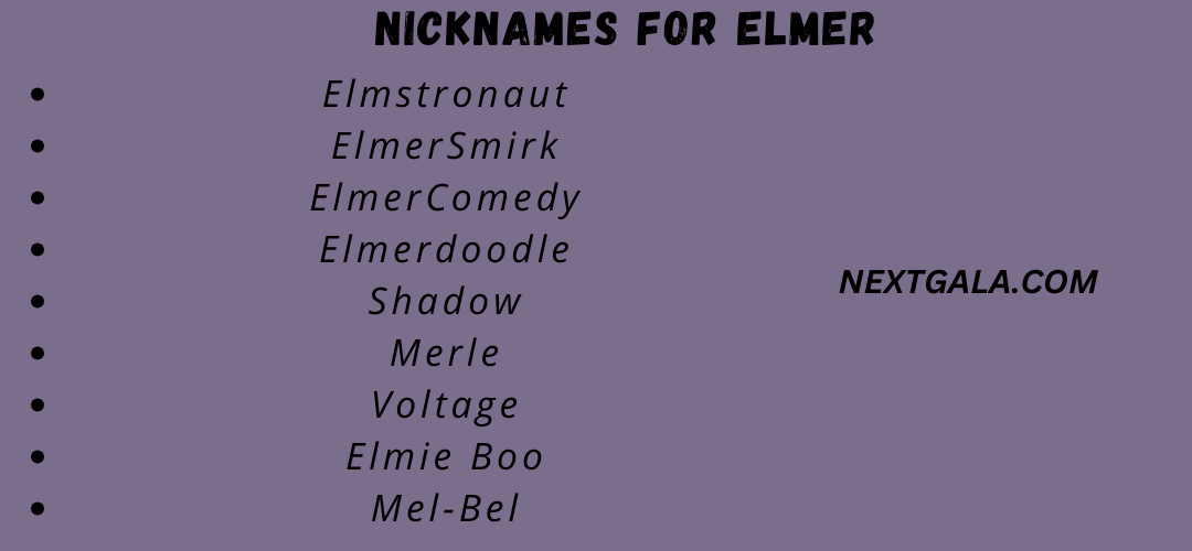 Nicknames for Elmer