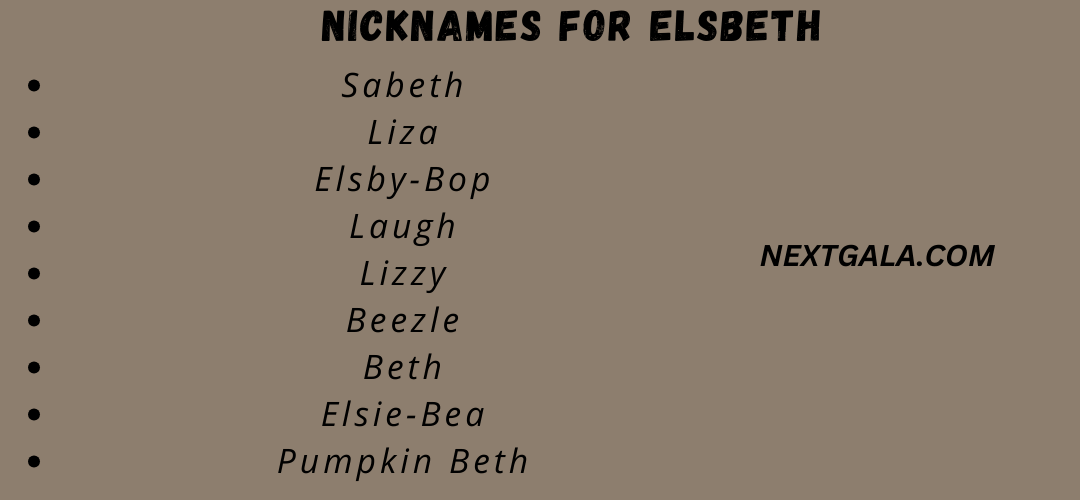 Nicknames for Elsbeth