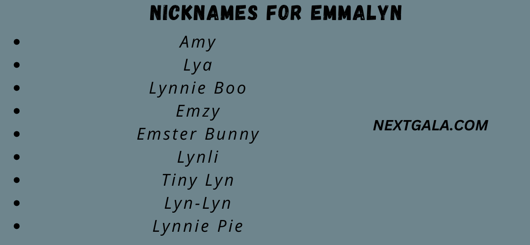 Nicknames for Emmalyn