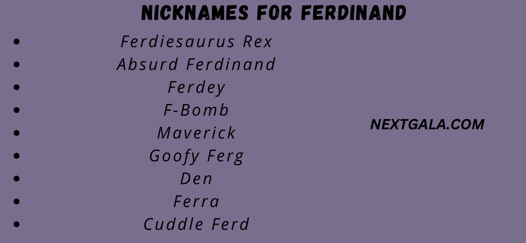 Nicknames for Ferdinand