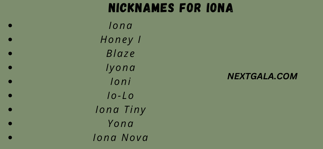 Nicknames for Iona