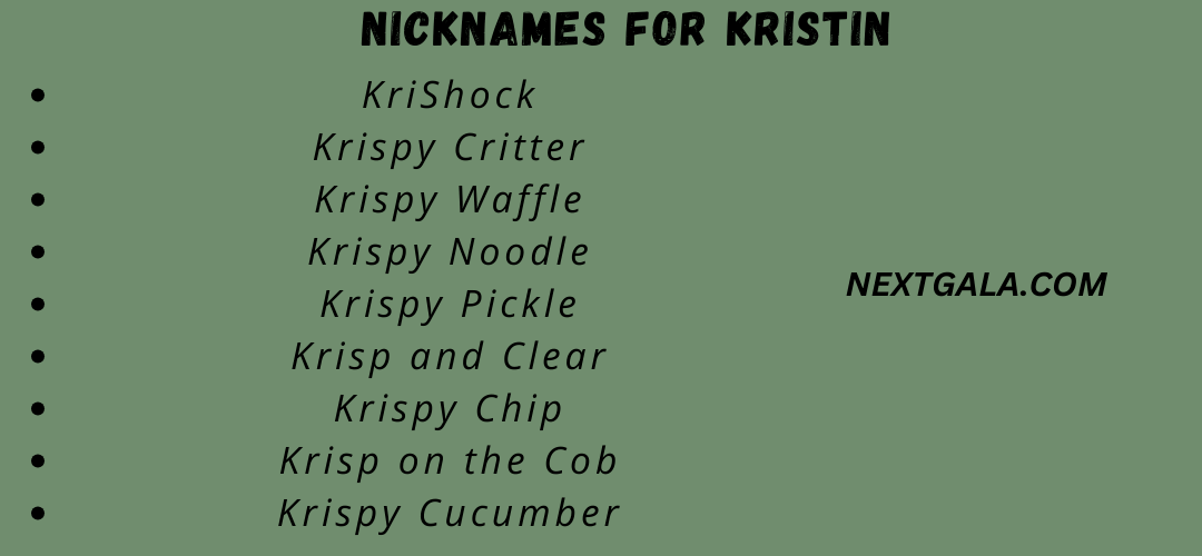 Nicknames for Kristin