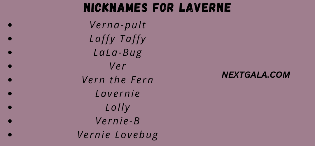 Nicknames for Laverne