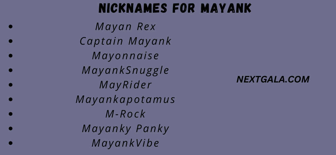 Nicknames for Mayank