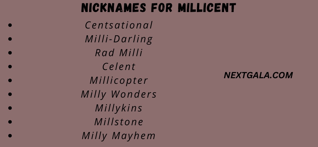 Nicknames for Millicent