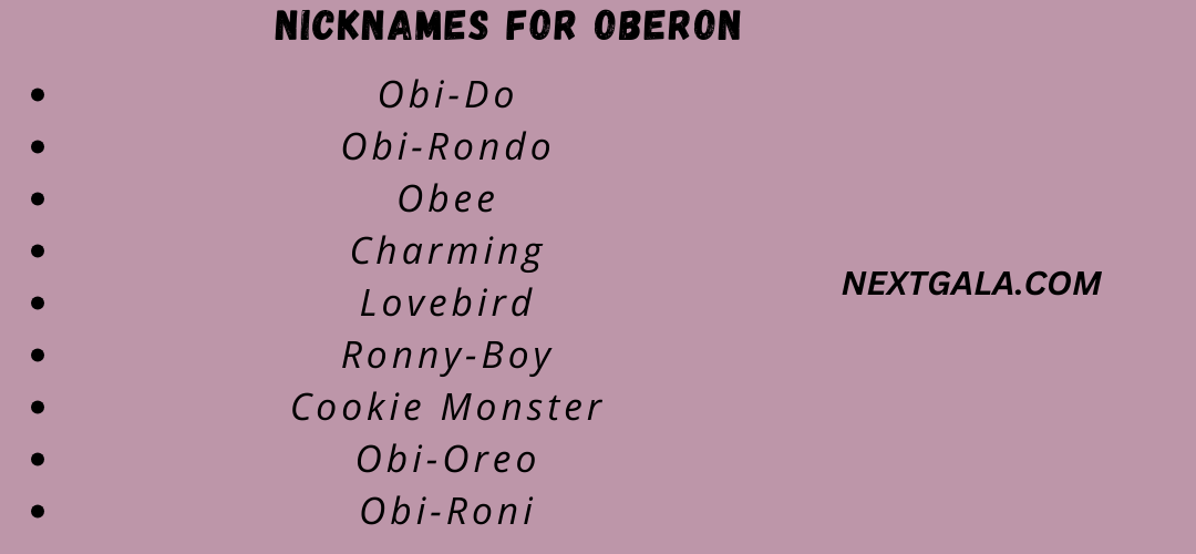 Nicknames for Oberon