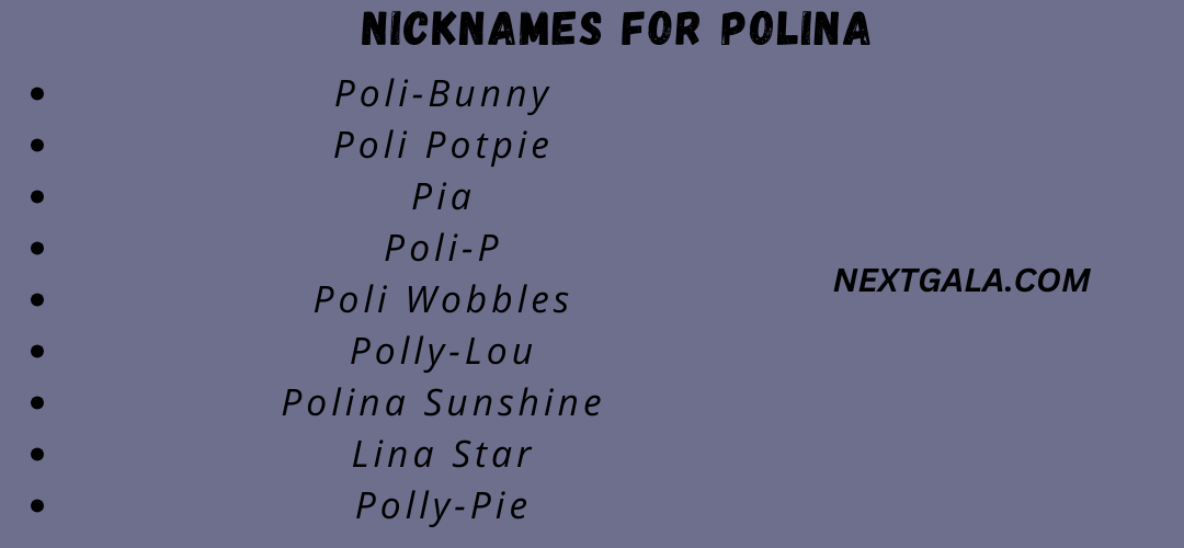 Nicknames for Polina