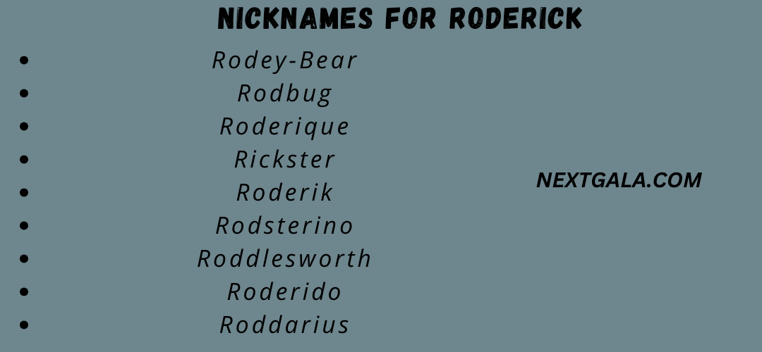 Nicknames for Roderick