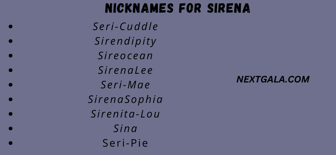 Nicknames for Sirena