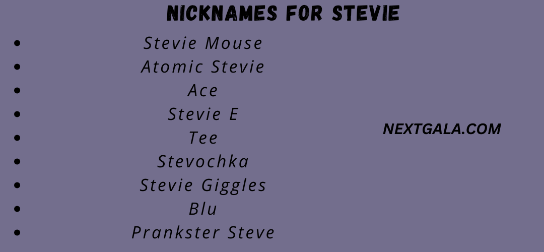 Nicknames for Stevie