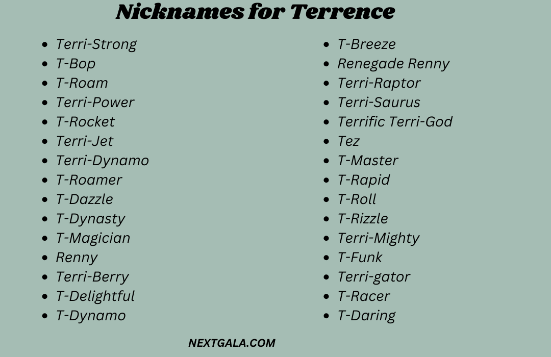 Nicknames for Terrence