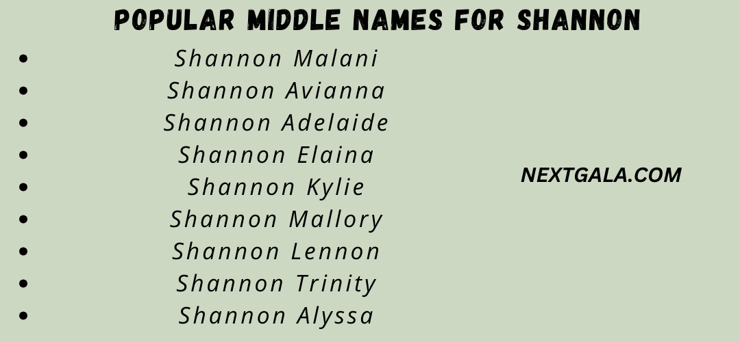 Middle Names For Shannon