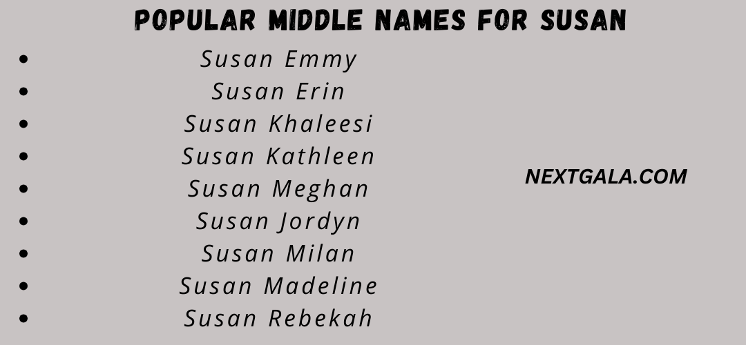 Middle Names For Susan