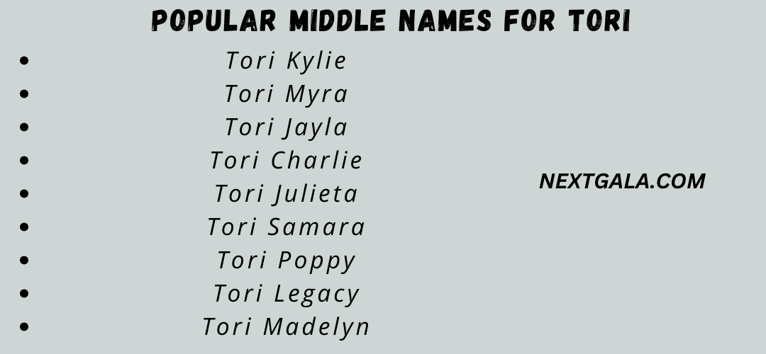 Middle Names For Tori