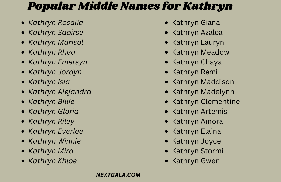 Middle Names for Kathryn