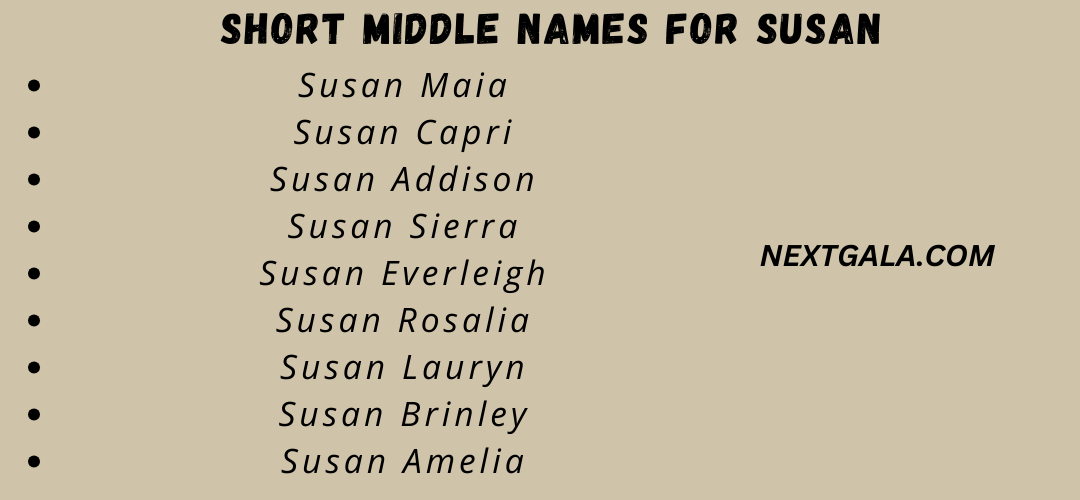 Middle Names For Susan