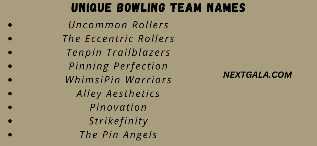 Unique Bowling Team Names