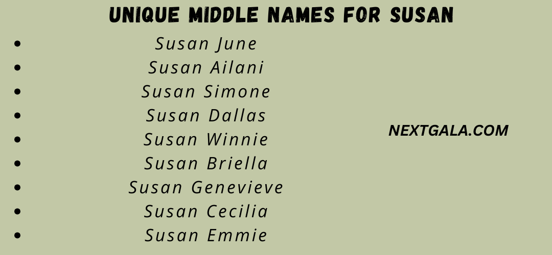 Middle Names For Susan