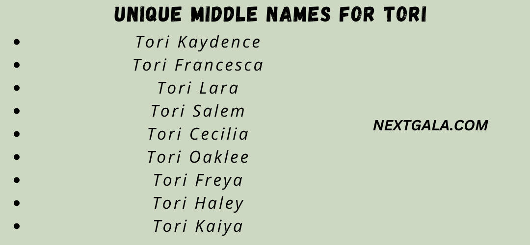 Middle Names For Tori