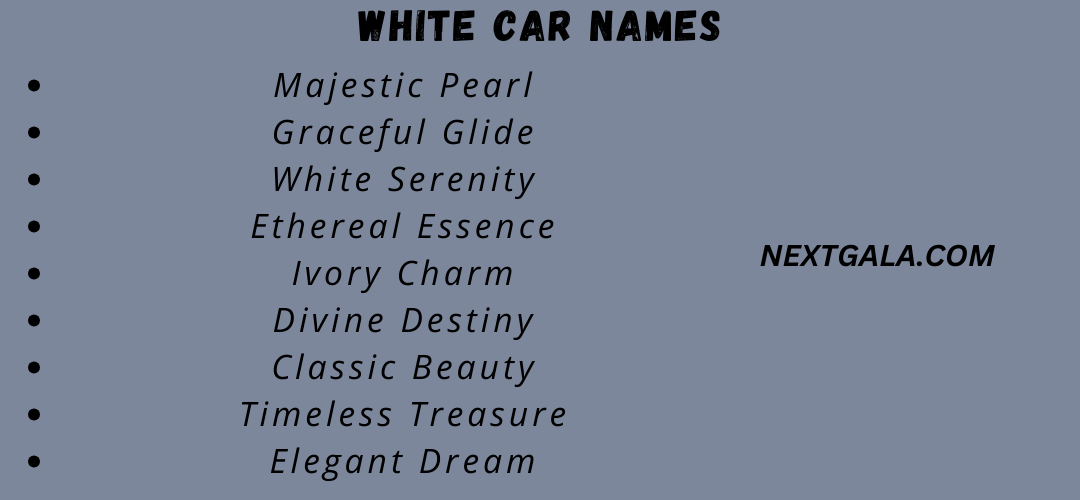 White Car Names