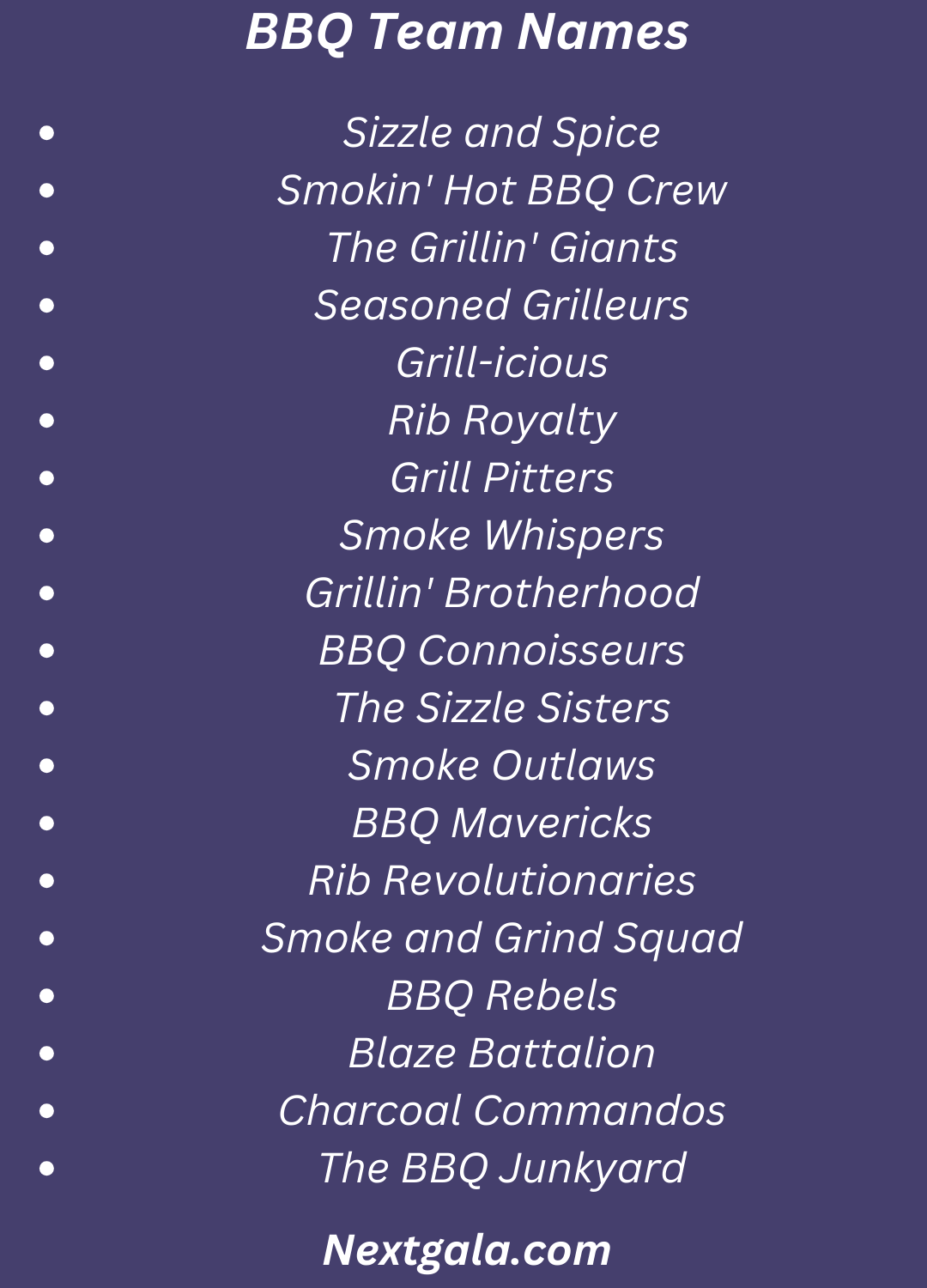 BBQ Team Names