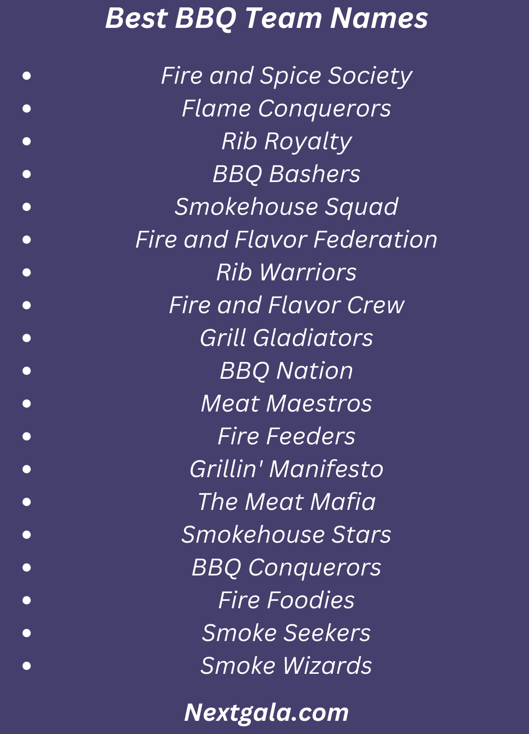 BBQ Team Names